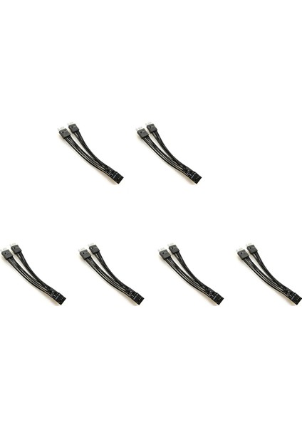Anakart Hd Audio Uzatma Kablosu 9pin 1 Kadın - 2 Erkek Y Ayırıcı Kablosu Pc Için Siyah 10 Cm, 6 Paket (Yurt Dışından)