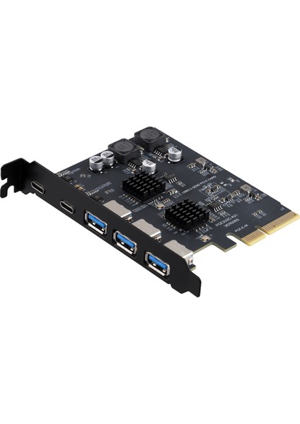 Usb3.2 Genişletme Kartı Gen2 10GBPS Pcı-E 4x Adaptör Kart Taşınabilir Tip-C Tip-A Çift Çip Kart, A (Yurt Dışından)