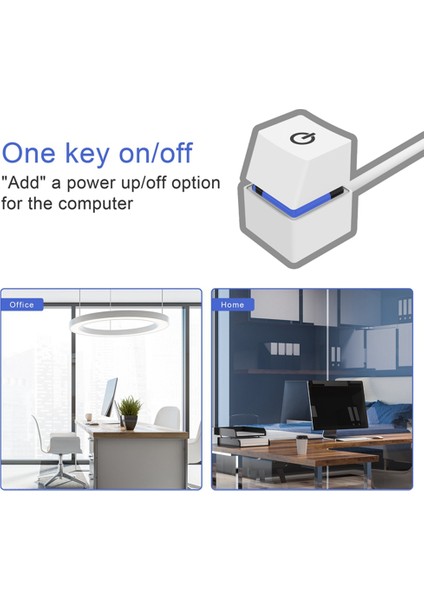 2m Taşınabilir LED Işıklar Bilgisayar Masaüstü Anahtarı Pc Harici Başlatma Güç Açma/kapama Düğmesi Uzatma Kablosu, Mavi Işık (Yurt Dışından) indirimleri