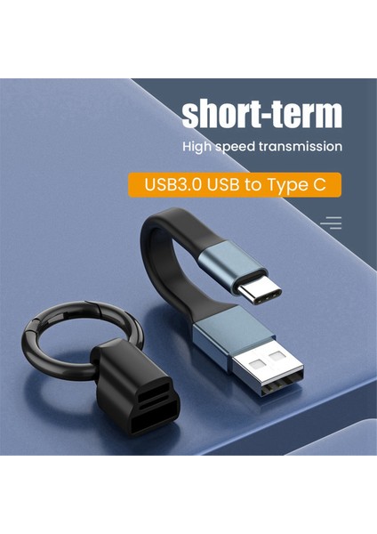 Mini 3A USB Tip-C Hızlı Şarj Veri Kablosu Taşınabilir Keychain Qc 3.0 USB Tip C Tip C USB Cihazları Için Kısa Kablo, A (Yurt Dışından) fırsatları