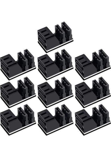 10 Adet Çift Sata 7pin Dişi Ila Çift 7pin Erkek 90 Derece Açılı Adaptör Anakart Sata Adaptörü Masaüstü SSD HDD (Yurt Dışından)