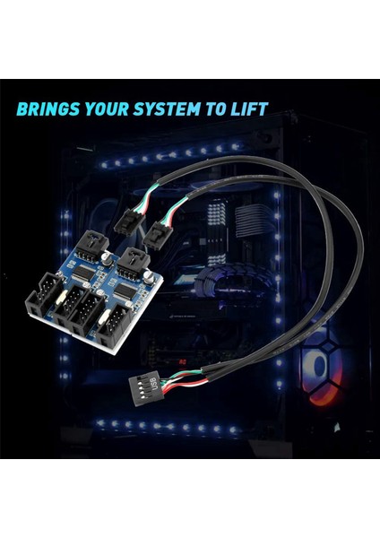 2x Anakart USB 2.0 9pin Başlık 1 Ila 4 Uzantı Hub Ayırıcı Adaptör Dönüştürücü 30CM 9 Pimli Dahili Kablo (Yurt Dışından) fiyatları