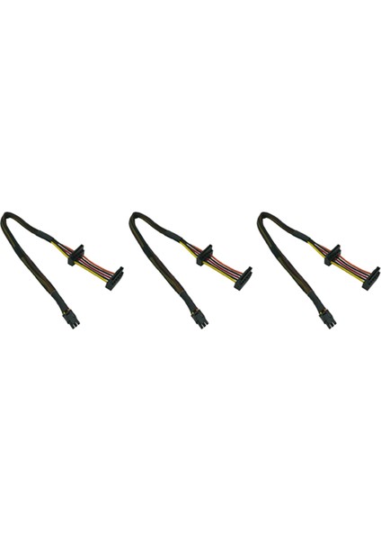 3x HDD Sata Güç Kablosu Sağ Açılı Sata 15 Pin X2 Ila Mini 6 Pin Atx Adaptörü Dell Inspiron 3653 3650 Serisi (Yurt Dışından)