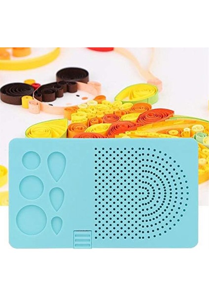 Kılavuz Quilling Tahtası Taşınabilir Quilling Düğme Tahtası Kağıt Izgara Kılavuzu Pimli Depolama Kutusu Mavi Disk (Yurt Dışından) indirimleri