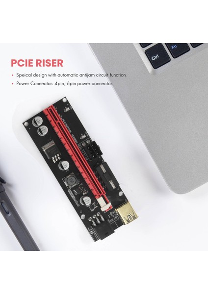 6pcs VER009 USB 3.0 Pcı-E Rıser Ver 009S Express 1x Ila 16X Extender Riser Adaptör Kartı Sata 15PIN Ila 6 Pin Güç Kablosu (Yurt Dışından) fiyatları
