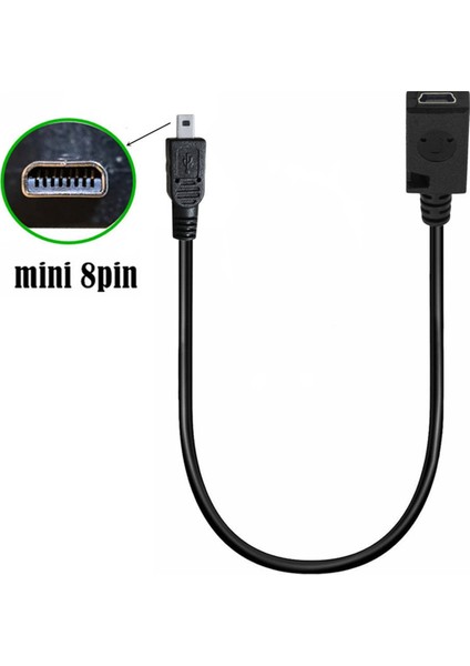 0.3m Mini 5p Tip C Dişi-8 Pimli Mini B Erkek Şarj Kablo Adaptör Dönüştürücü Kordon Kamera Kablosu C (Yurt Dışından) indirimleri