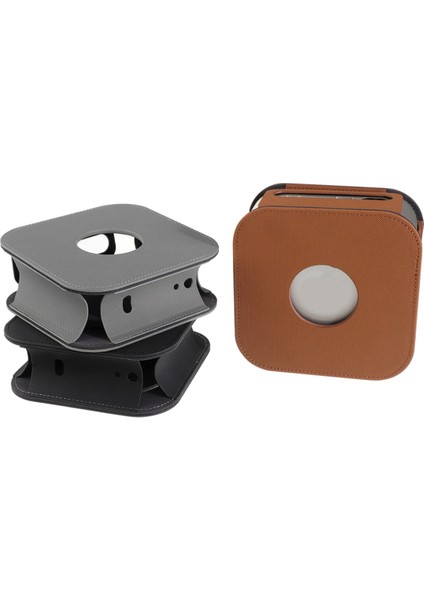 Mac Mini M4/m4 Pro 2024 Için Koruyucu Kapak Pu Deri Kılıf Anti-Çizelge Koruyucu Kılıf Kahverengi Kahverengi (Yurt Dışından) modelleri