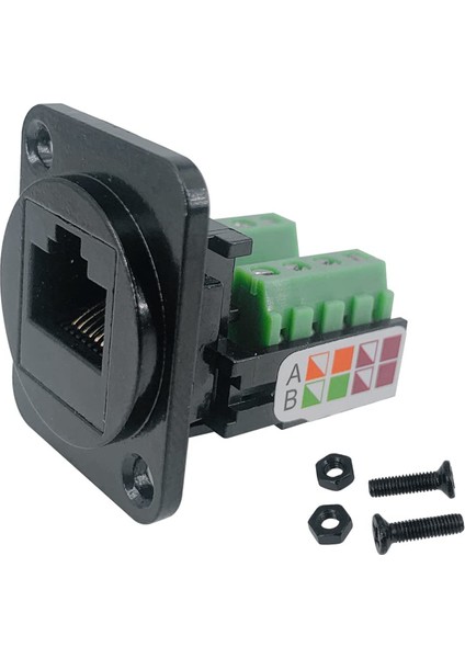 5pcs RJ45 Dişi Panel Montaj Vidalı Terminal Adaptörü, D Tipi RJ45 8P8C Dişi-8pin Terminal (Yurt Dışından) fiyatları
