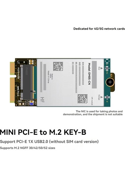 Adaptör Kartı Mpcıe&#39;den Key-B Genişletme Yuvası Minipci-E&#39;ye M.2 Ngff Nıc Adaptör Kartı Wifi Arayüzü M Adaptör Kartı B (Yurt Dışından)