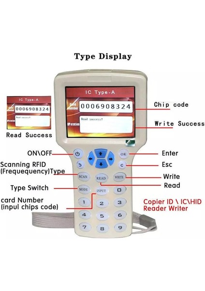 Gelişmiş Rfıd Kart Okuyucu Burner: Ic/ıd Ingilizce 10 Frekanslı Rfıd Decoder 125KHZ Için El Taşıyıcı Nfc Tarayıcı 13.56MHZ Kartlar (Yurt Dışından) fırsatları