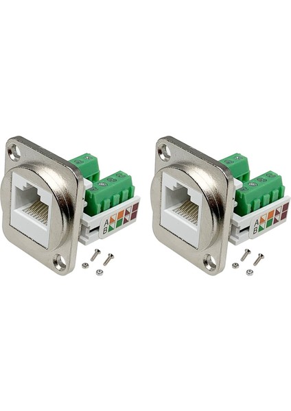2pcs RJ45 Panel Montaj Vidalı Terminal Adaptörü, RJ45/8P8C Kadın Panel Montaj Konnektörü, RJ45 Lehimsiz Terminal Genişletme (Yurt Dışından)
