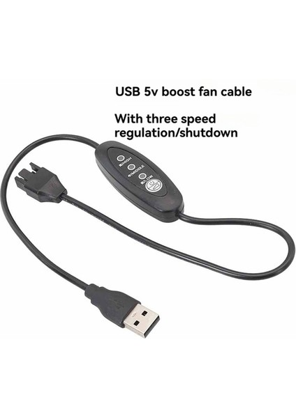 USB 5V Ila 12V Boost Fan Kablosu Ayarlanabilir USB - 4 Pin Fan Kablosu 3 Dişliler Ayarlanabilir Hızlar Usb&#39;ye 12V Şasi Fan Kablosu (Yurt Dışından) modelleri