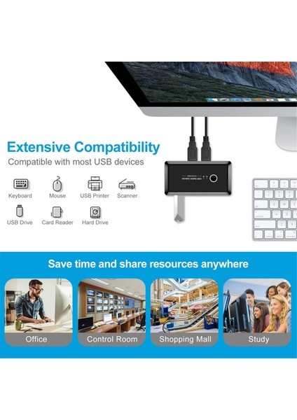 Bilgisayar Anahtarlayıcı Bilgisayar Paylaşımı Yazıcı Usb3.0 Switch Çok Işlevli Uygun Adaptörde 4 Out 2 (Yurt Dışından) fırsatları