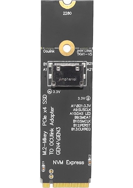 M.2-M Anahtar Pcıe X4 Ssd-U.2 Oculink SFF-8612 2.5 Inç Nvme U.2 (Sff 8639) SSD Pcı-E Ngff Rıser Kartı (Yurt Dışından)
