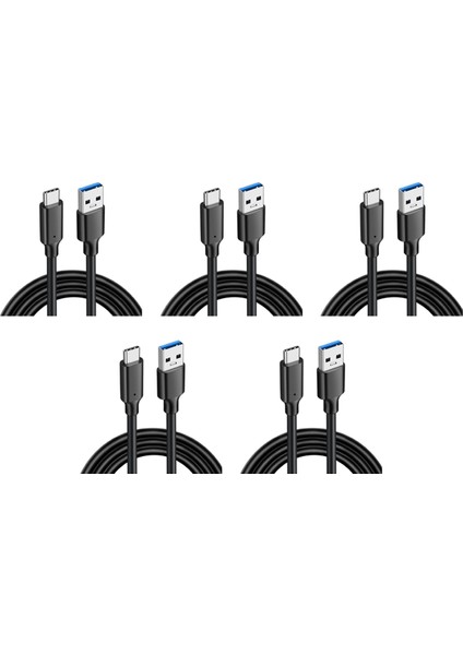 5x Usb3.2 10GBPS Tip C Kablosu USB A&#39;dan Tip-C Tip 3.2 Veri Aktarımı USB C SSD Sabit Disk Kablosu Pd 60W 3A Hızlı Şarj 3.0,1m (Yurt Dışından)