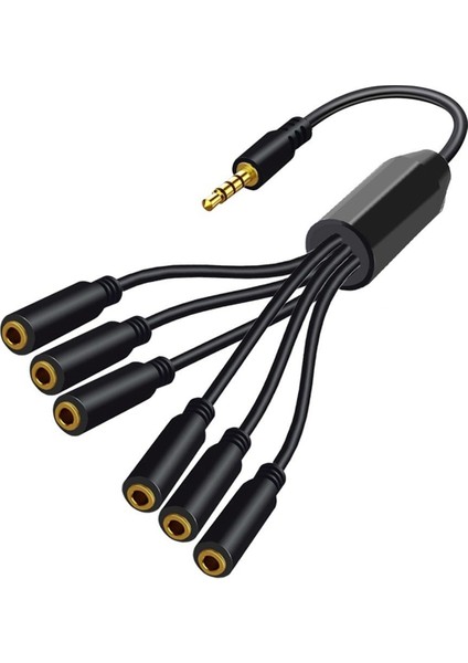3,5mm Kulaklık Ayırıcı Kablosu 3.5mm 1/8 Inç 4 Katlı Trrs Erkek - 6 Port Aux Kablo Kulaklık Mikrofonu Ses Adaptörü (Yurt Dışından) fiyatları