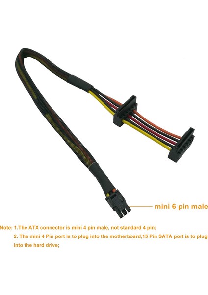 3x HDD Sata Güç Kablosu Sağ Açılı Sata 15 Pin X2 Ila Mini 6 Pin Atx Adaptörü Dell Inspiron 3653 3650 Serisi (Yurt Dışından) modelleri