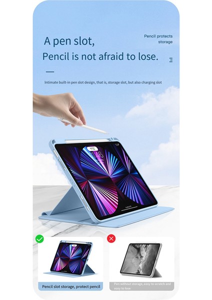 360 ° Dönen Tablet Kılıfı Ipad Için Acrililik Anti-Bend Koruyucu Kılıf 12.9 Inç (2018/2020/2021/2022) Koruyucu Kılıf (Yurt Dışından) indirimleri