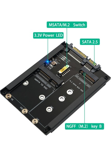 2ın1 Msata + B Key/b + M Keafi M.2 SSD Ila 2.5 Sata Adaptör Kartı M2 Ngff Sata3 2230 2242 2260 2280 (Yurt Dışından) fırsatları