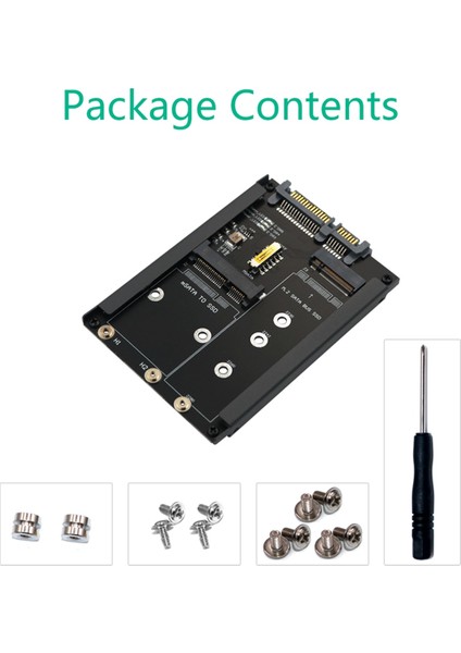 2ın1 Msata + B Key/b + M Keafi M.2 SSD Ila 2.5 Sata Adaptör Kartı M2 Ngff Sata3 2230 2242 2260 2280 (Yurt Dışından) indirimleri