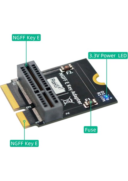 M.2 Ngff E-Key&#39;den E- Anahtar Dönüştürme AX200/201/210 Wifi Kart Dikey Kurulum Için Adaptör Kartı (Yurt Dışından) modelleri