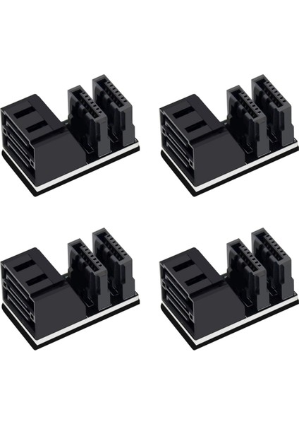4pcs Çift Sata 7pin Dişi, 7pin Erkek 90 Derece Açılı Adaptör Anakart Sata Adaptörü Masaüstü SSD HDD (Yurt Dışından)