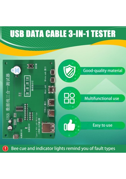 3&#39;ü 1 USB Kablo Triad Test Cihazı Şarj Kablo Test Kartı Tpye-C Mini USB Miniusb Pcb Kart Veri Tel Test Fikstürü (Yurt Dışından) fırsatları