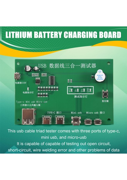 3&#39;ü 1 USB Kablo Triad Test Cihazı Şarj Kablo Test Kartı Tpye-C Mini USB Miniusb Pcb Kart Veri Tel Test Fikstürü (Yurt Dışından) indirimleri