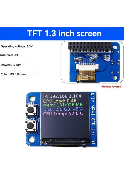 Raspberry Pi Pio Için Spı Arayüzü ile Tft Ekran Modülü 1.3 Inç Tam Renkli Ekran (Yurt Dışından) fırsatları