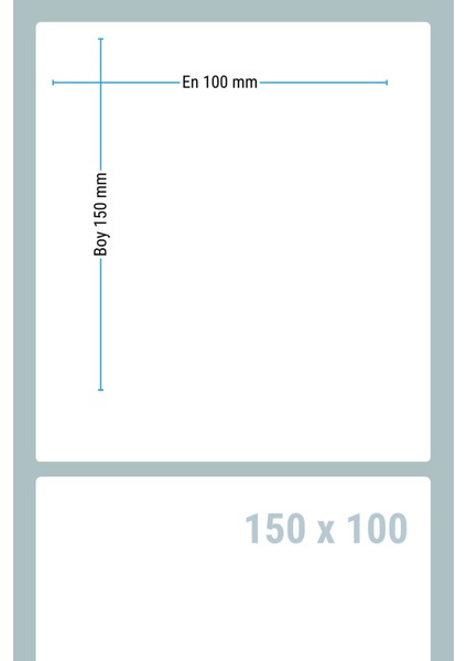 Termal Etiket | 20 Adet Rulo | Barkod Etiket | 150X100 mm | 250 Sarım