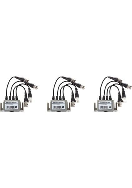 3x 4 Kanallı Video Balun Bnc Utp Cat5 Verici Cctv/ Gözetim Kamerası Trend (Yurt Dışından)