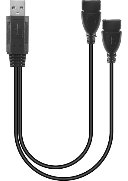 USB 2.0 Erkek Ila 2 Çift USB Dişi Jack Y Splitter Hub Güç Kablosu Adaptör Kablosu (Yurt Dışından)
