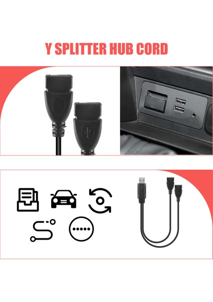USB 2.0 Erkek Ila 2 Çift USB Dişi Jack Y Splitter Hub Güç Kablosu Adaptör Kablosu (Yurt Dışından) fırsatları