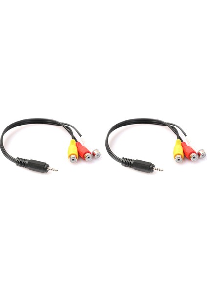 2pcs 2.5mm Mini Av Erkek - 3rca Dişi M/f Sesli Video Kablosu Stereo Jack Adaptör Kablosu (Yurt Dışından)