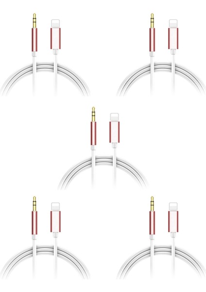 Iphone Aux Cord Aux Aux Kablosu Araba Apple Için Iphone5 ve Üst Modeller ve Ipad-Rose Gold Için 3,5 mm Aux Kablosu (Yurt Dışından)