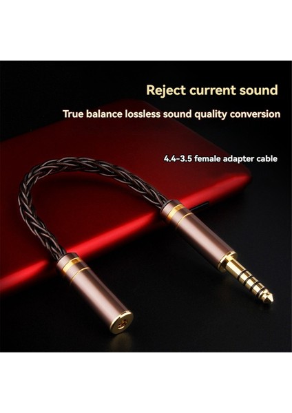 Hıfı Dengeli Ses Kablosu 8 Çekirdekli Kulaklık Adaptör Kablosu 3.5mm Erkek-Kadın Aux Jack Adaptör Kablosu B (Yurt Dışından) fiyatları