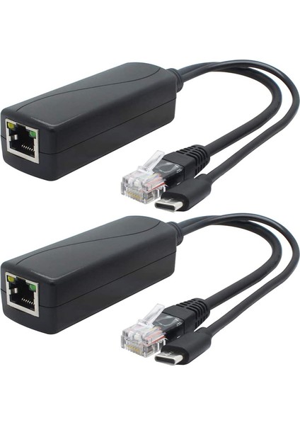 2 Pack 5V Gigabit Poe Splitter, USB Tip C, 48V Ila 5V 2.4A Adaper, Ieee 802.3AF Uyumlu (Yurt Dışından)