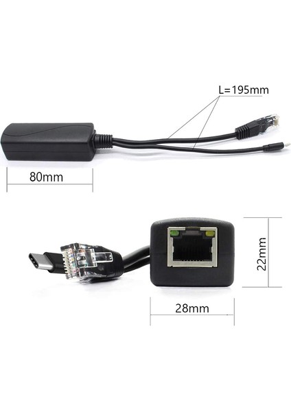 2 Pack 5V Gigabit Poe Splitter, USB Tip C, 48V Ila 5V 2.4A Adaper, Ieee 802.3AF Uyumlu (Yurt Dışından) fırsatları