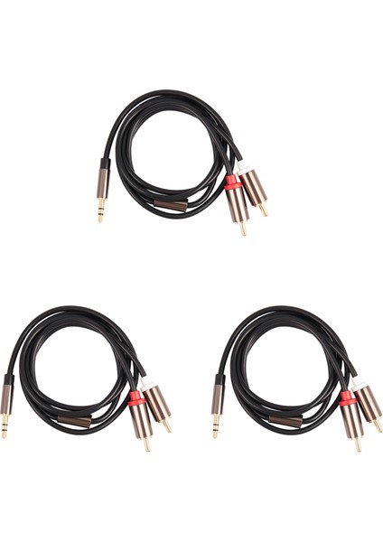 3x Jack 3.5mm Ila 2 Rca Ses Kablosu Aux Aux -Splitter 3.5mm Stereo Erkek - Erkek Rca Adaptör 2 Hoparlör Kablosu 1m (Yurt Dışından)
