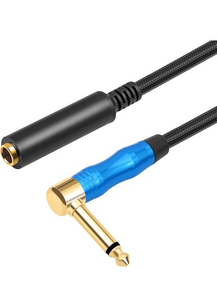 Sağ Açı 6.35MM Trs Stereo Erkek - Kadın Ses Kablosu Gitar Uzatma Kablosu Kablosu Amplifikatörler Için Kulaklık 0.3m (Yurt Dışından) fiyatları