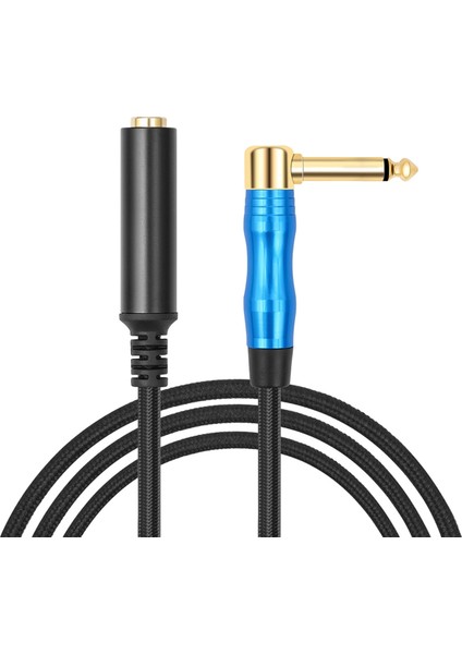 Sağ Açı 6.35MM Trs Stereo Erkek - Kadın Ses Kablosu Gitar Uzatma Kablosu Kablosu Amplifikatörler Için Kulaklık 0.3m (Yurt Dışından) modelleri