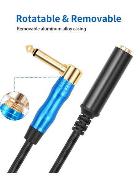 Sağ Açı 6.35MM Trs Stereo Erkek - Kadın Ses Kablosu Gitar Uzatma Kablosu Kablosu Amplifikatörler Için Kulaklık 0.3m (Yurt Dışından) indirimleri