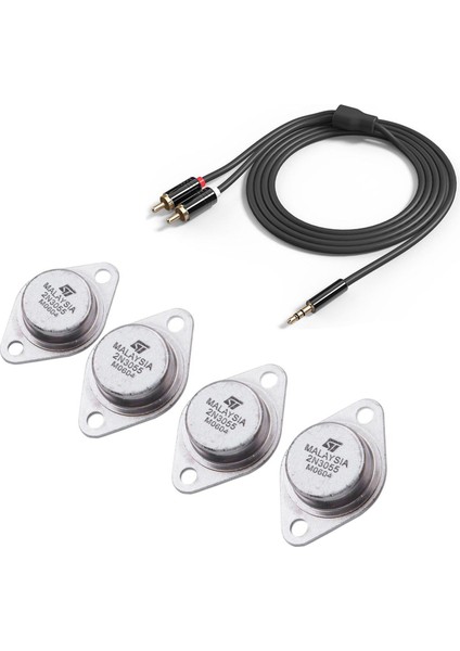 4 x 2N3055 15A 60V Npn Af Asoyo Güç Transıstor-3.5 mm Ila 2 Rca Ses Kablosu 1m ile 3 (Yurt Dışından)