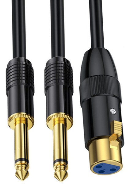 Xlr Dişi Ila Çift 1/4 Inç Y Ayırıcı Kablosu Dişi Xlr Ila Ikiye 6.35MM Mono Ts Fiş Mikrofon Ses Dönüştürücü Adaptör Kordon-A (Yurt Dışından) indirimleri