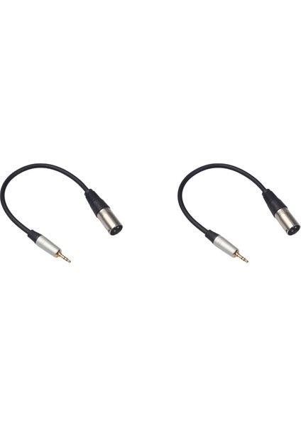 2pc 3.5mm Stereo Jack Fiş Ses Kablosu 3 Pin Xlr Erkek Mikrofon Ses Kablosu Kablosu Adaptörü 0.3m (Yurt Dışından)