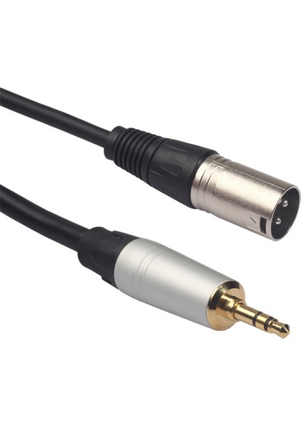 2pc 3.5mm Stereo Jack Fiş Ses Kablosu 3 Pin Xlr Erkek Mikrofon Ses Kablosu Kablosu Adaptörü 0.3m (Yurt Dışından) indirimleri