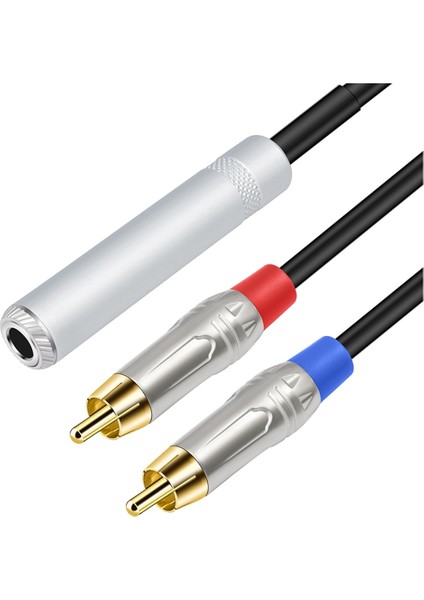 6.35MM Dişi Ila 2 Rca Erkek Kablo Stereo Ses Kablosu 1/4 Inç Kriko - 2 Rca Ses Ayrıştırıcı Kablosu (Yurt Dışından)