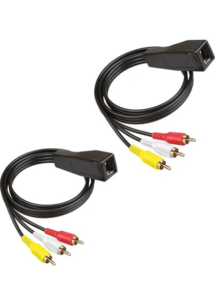 305 Metre Ses ve Video Kablosu Uzatmak Için RJ45 Dişi - 3rca RJ45 Ila 3 Lotus Çiçeği Genişletici ve Ağ Kablosu ile (Yurt Dışından)