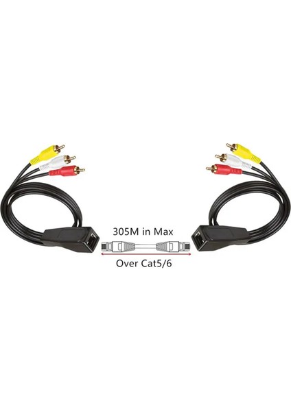 305 Metre Ses ve Video Kablosu Uzatmak Için RJ45 Dişi - 3rca RJ45 Ila 3 Lotus Çiçeği Genişletici ve Ağ Kablosu ile (Yurt Dışından) indirimleri