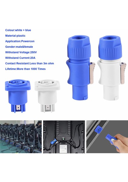 20SET Powercon Tip A NAC3FCA+NAC3MPA-1 Şasi Fiş Paneli Adaptörü (Yurt Dışından) fırsatları